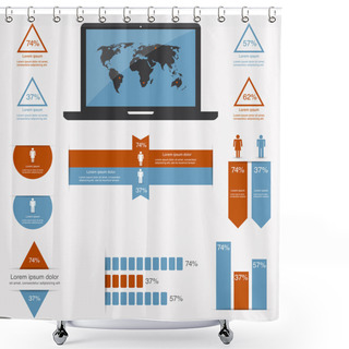 Personality  Infographics With A Population Shower Curtains