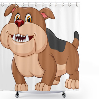 Personality  Cartoon Bulldog Isolated On White Background Shower Curtains