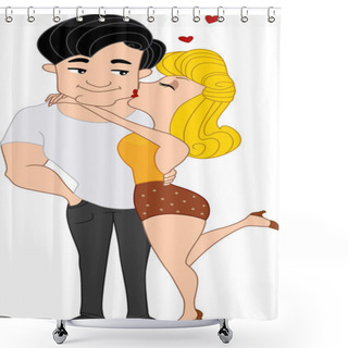 Personality  Kiss On The Cheek Shower Curtains