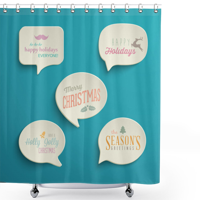 Personality  Holiday Speech Bubbles Shower Curtains