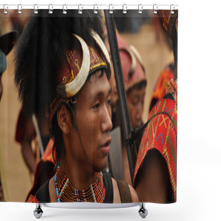 Personality  Watching Boy In Nagaland India Shower Curtains