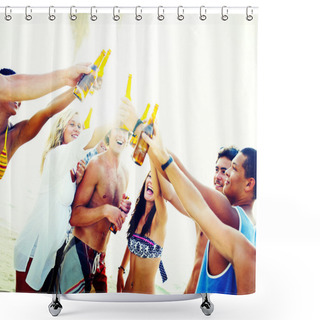 Personality  Friends At Holiday Vacation Concept Shower Curtains