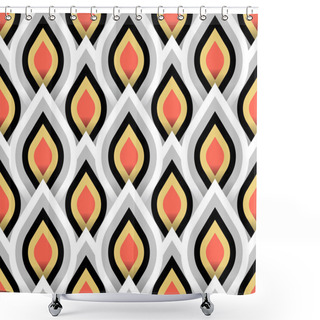 Personality  Arabic Ornament With Abstract Leaves Shower Curtains