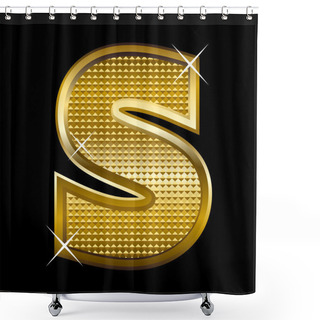 Personality  Golden Font Type Letter S Shower Curtains