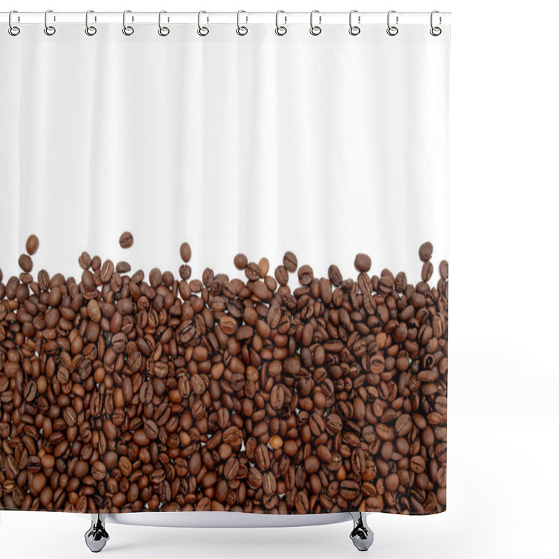 Personality  Partially filled with roasted coffee beans background shower curtains