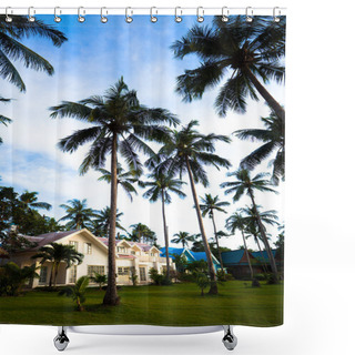 Personality  Modern Bungalows And Palms Shower Curtains