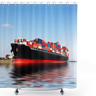 Personality  Cargo Ship In The Port Shower Curtains
