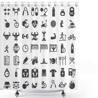 Personality  Health And Fitness Icons Shower Curtains