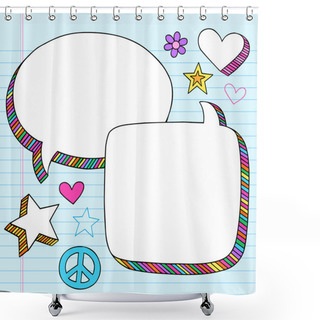 Personality  Speech Bubbles 3D Notebook Doodles Vector Set Shower Curtains