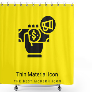 Personality  Advertising Minimal Bright Yellow Material Icon Shower Curtains