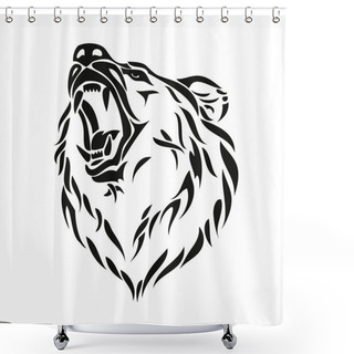 Personality  Grizzly Bear Head Shower Curtains