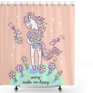 Personality  Spring Makes Me Happy. Shower Curtains