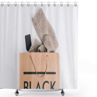 Personality  Paper Bag With Sweater Inside Shower Curtains