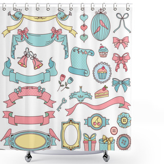 Personality  Vintage Doodles Shower Curtains