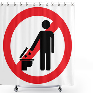 Personality  No Toilet Trash Icon Shower Curtains