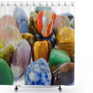 Personality  Colorful Stones Closeup Shower Curtains