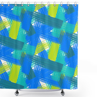 Personality  Vector Seamless Bold Plaid Pattern Shower Curtains