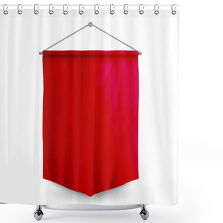 Personality  Red Pennant Template Vector. Empty 3D Pennant Blank. Realistic Illustration Shower Curtains