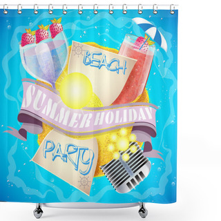 Personality  Summer  Banner Vector Illustration   Shower Curtains