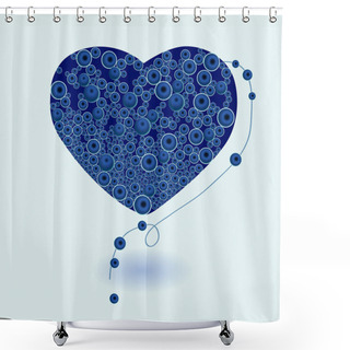 Personality  Heart Necklace Vector. Vector Illustration. Shower Curtains