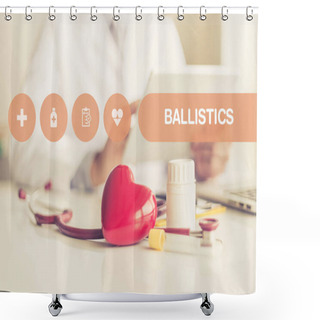 Personality  HEALTH CONCEPT: BALLISTICS Shower Curtains