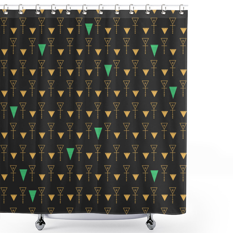 Personality  Abstract seamless pattern  gold and dark gray1z1 shower curtains