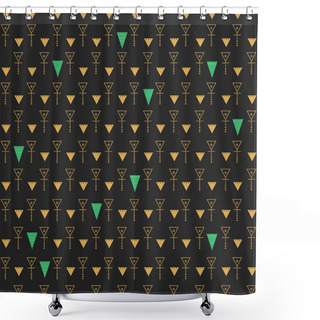 Personality  Abstract Seamless Pattern  Gold And Dark Gray1z1 Shower Curtains