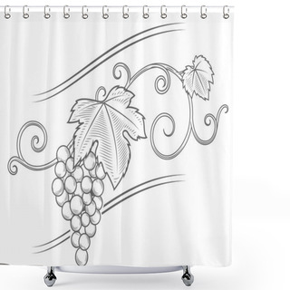 Personality  Grape Vine Branches Ornament Vector Shower Curtains