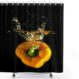 Personality  Orange Pepper Falls In The Water Shower Curtains