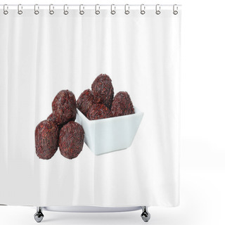 Personality  PNG, Traditional Brazilian Sweet - Brigadeiro, Brazilian Chocolate Candy, Isolated On White Background Shower Curtains