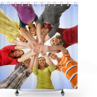 Personality  Smiling Friends Staying Together Shower Curtains