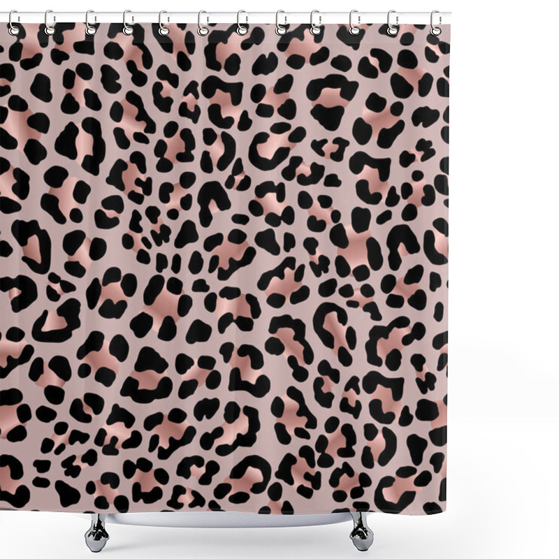 Personality  Leopard Skin. Rose Gold. Elegant Texture With Foil Effect. Anima Shower Curtains