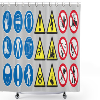 Personality  Work Safety Signs Shower Curtains