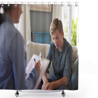 Personality  Boy Talking With Counselor   Shower Curtains