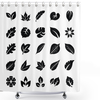 Personality  Leaf Glyph Vector Icons  Shower Curtains