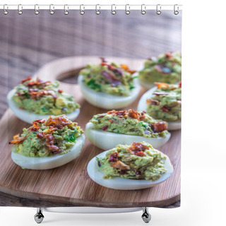 Personality  Bacon Guacamole Deviled Eggs Shower Curtains