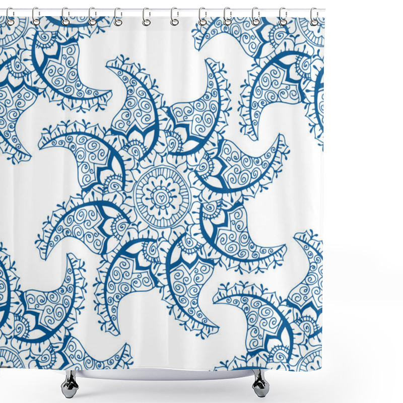 Personality  Seamless Blue Pattern Shower Curtains