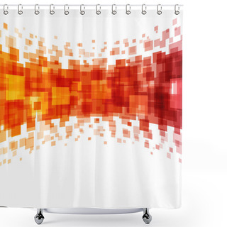 Personality  Abstract Geometric Squares Lines Orange Vector Background. Shower Curtains