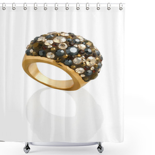Personality  Ring With Sparkling Crystals. Shower Curtains