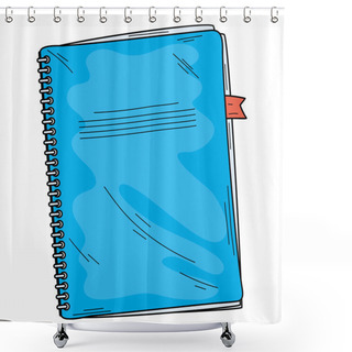 Personality  Blue Notebook School Supply Icon Shower Curtains