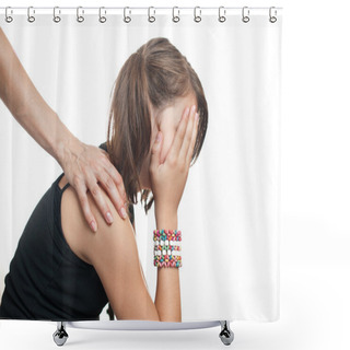 Personality  Teen Girl In Depression Shower Curtains