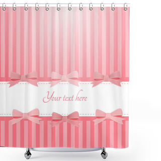 Personality  Vector Pink Background With Bows Shower Curtains