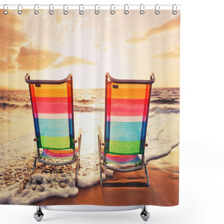 Personality  Hawaiian Vacation Sunset Concept Shower Curtains