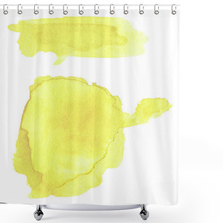 Personality  Abstract Yellow Watercolor Round Spot Shower Curtains