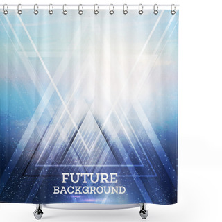 Personality  Abstract Triangle Future Vector Background Shower Curtains