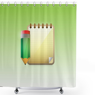 Personality  Notebook And Pencil Vector Shower Curtains