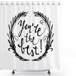 Personality  Hand Drawn Calligraphy Shower Curtains