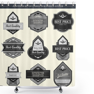 Personality  Retro Vector Labels And Badges Shower Curtains