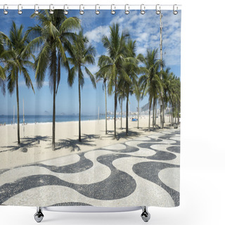 Personality  Copacabana Beach Boardwalk Rio De Janeiro Brazil Shower Curtains