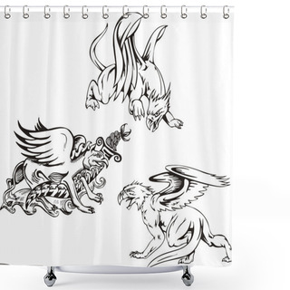 Personality  Griffins Shower Curtains